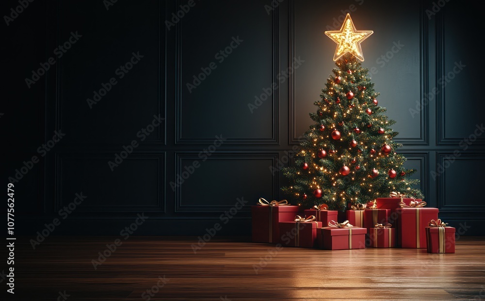 3D render Christmas background with gift boxes and christmas tree. Christmas tree with gift boxes 3D render Christmas background with gift boxes and christmas tree. Christmas tree with gift boxes
