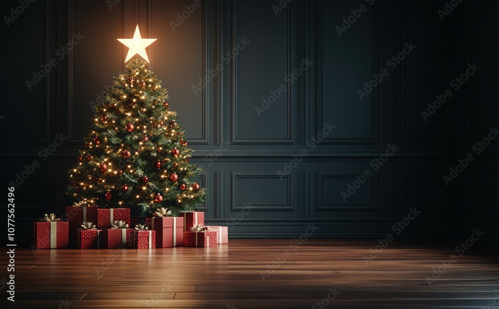 3D render Christmas background with gift boxes and christmas tree. Christmas tree with gift boxes 3D render Christmas background with gift boxes and christmas tree. Christmas tree with gift boxes