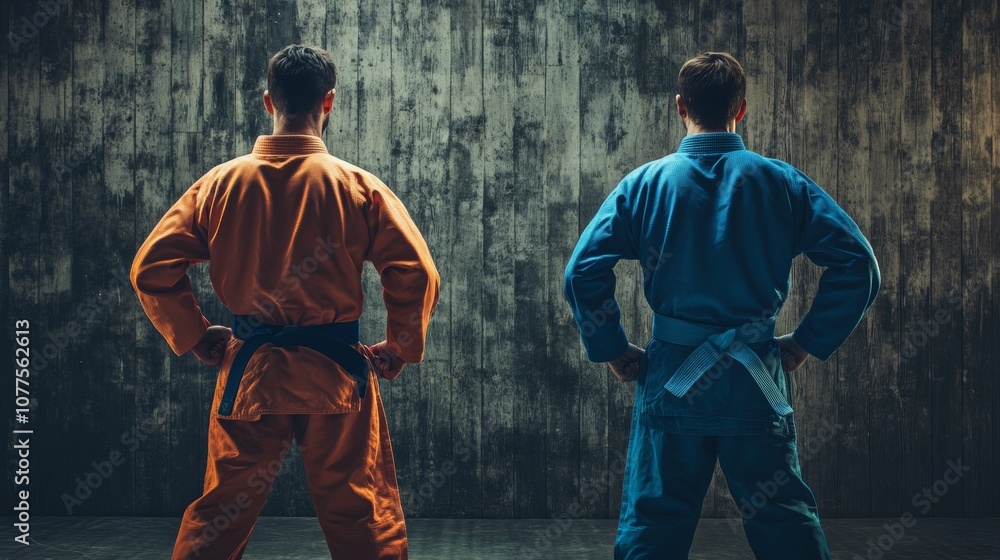 Obraz premium 2 back karate men