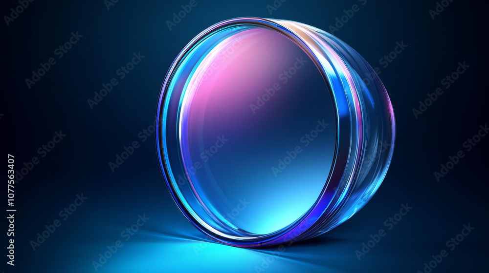 Obraz premium Vector illustration of a blue light blocking lens made of glass.