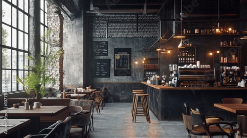 Wallpaper Mural Industrial Chic Cafe Interior Torontodigital.ca