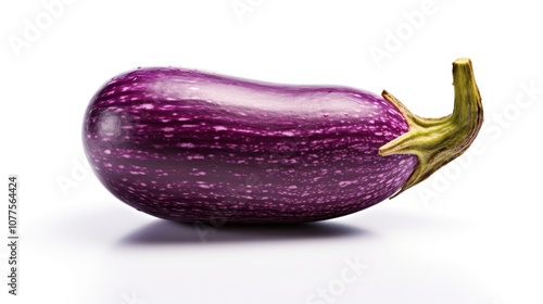 Wallpaper Mural Striped Eggplant with Green Stem on White Background Torontodigital.ca