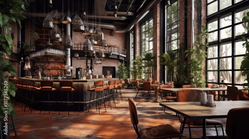 Wallpaper Mural Industrial Chic Restaurant Interior Design Torontodigital.ca