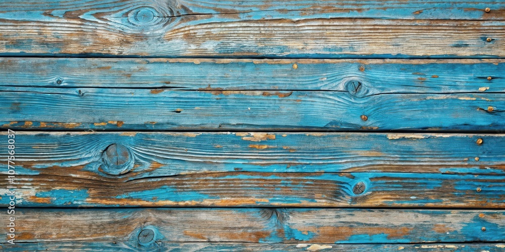 Weathered Blue Wooden Planks with Peeling Paint and Exposed Grain Weathered Blue Wooden Planks with Peeling Paint and Exposed Grain