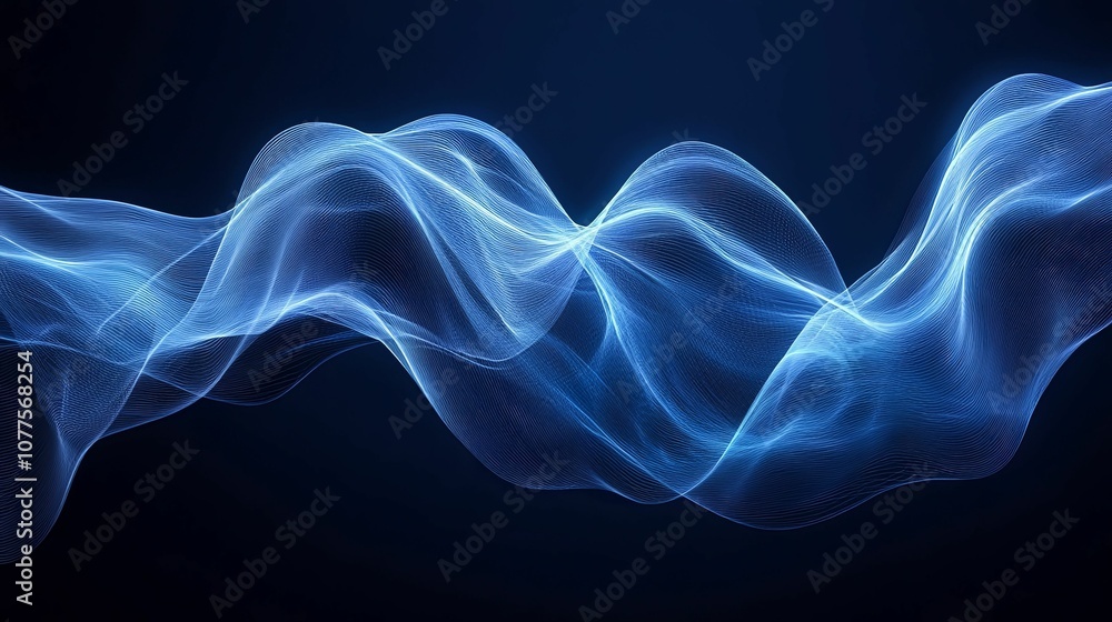 Abstract Blue Wave Pattern with Delicate Lines Abstract Blue Wave Pattern with Delicate Lines