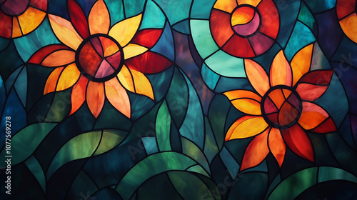 Wallpaper Mural Stained Glass Pattern Torontodigital.ca