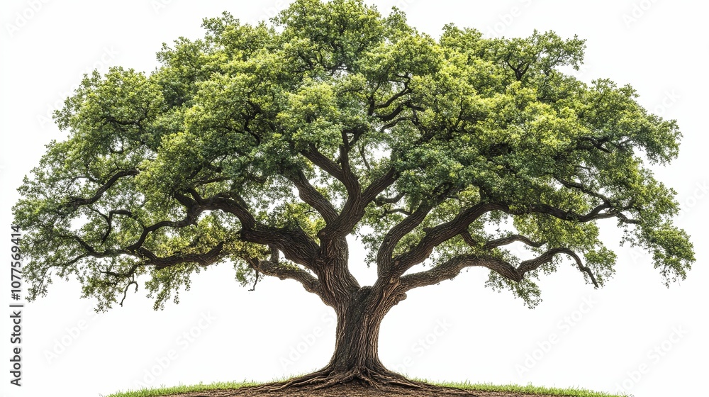 A Large, Lush Tree with Thick Branches and Deep Roots A Large, Lush Tree with Thick Branches and Deep Roots