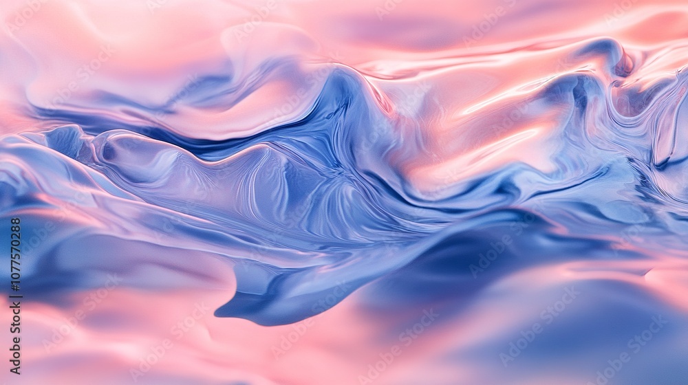 Abstract waves with soft blue and pink hues, smooth transitions Abstract waves with soft blue and pink hues, smooth transitions