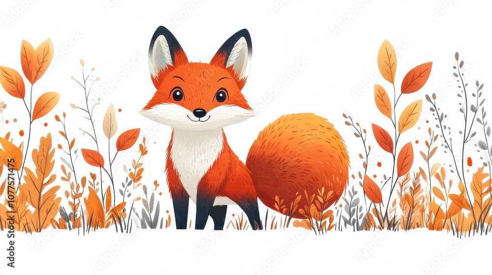 Obraz premium a fox standing on a white background