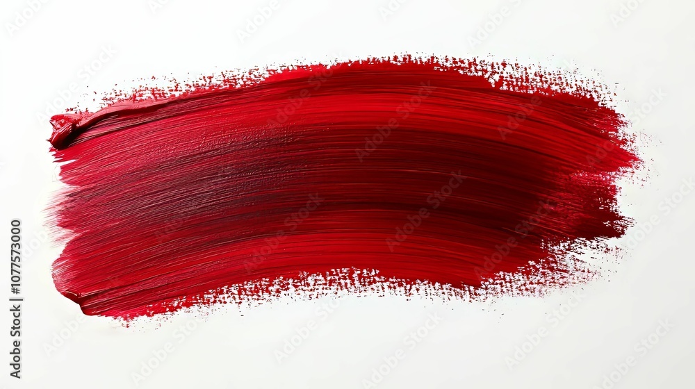 Red Acrylic Paint Stroke on White Background Red Acrylic Paint Stroke on White Background