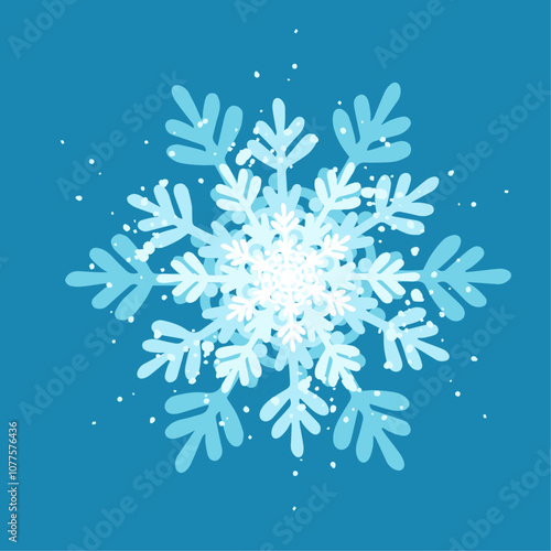 Decorative blue snowflake,festive elements for christmas,new year.Vector graphics.
