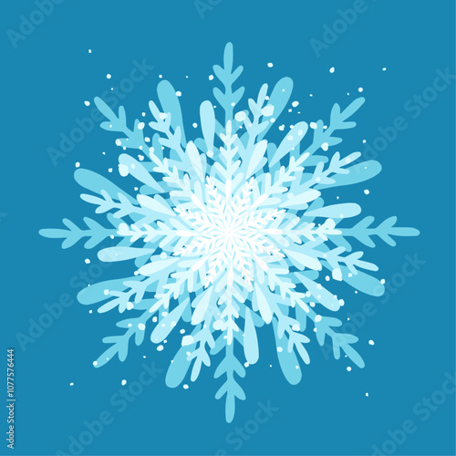 Decorative blue snowflake,festive elements for christmas,new year.Vector graphics.
