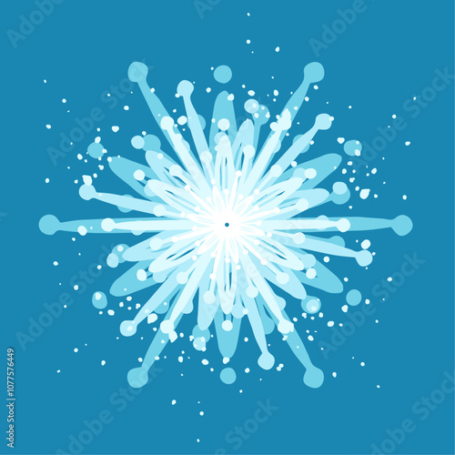 Decorative blue snowflake,festive elements for christmas,new year.Vector graphics.
