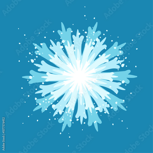 Decorative blue snowflake,festive elements for christmas,new year.Vector graphics.