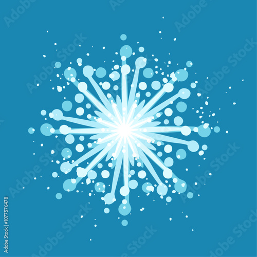 Decorative blue snowflake,festive elements for christmas,new year.Vector graphics.