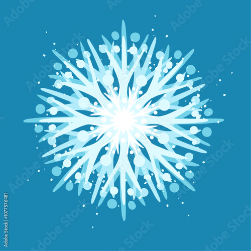 Decorative blue snowflake,festive elements for christmas,new year.Vector graphics.