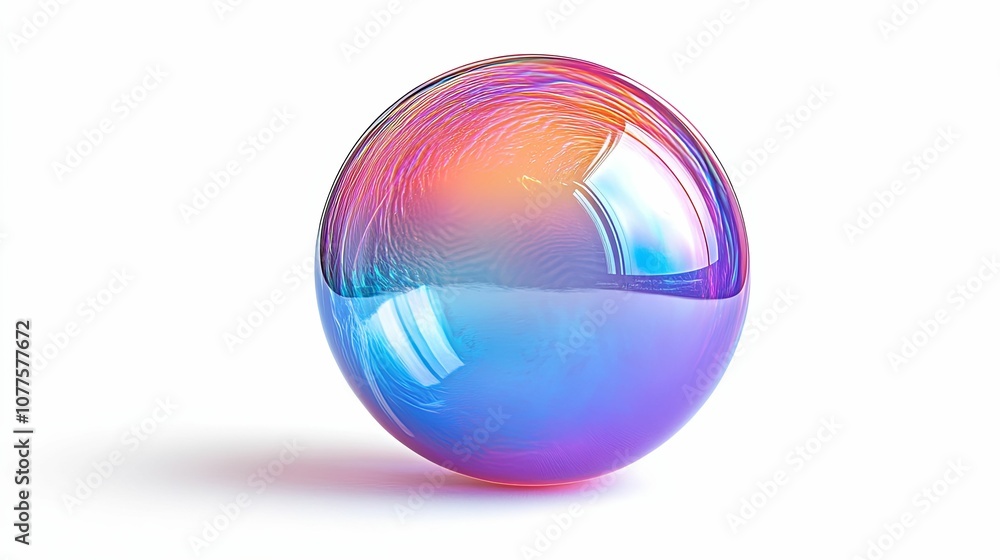 A Shiny, Iridescent Sphere Reflecting Light A Shiny, Iridescent Sphere Reflecting Light