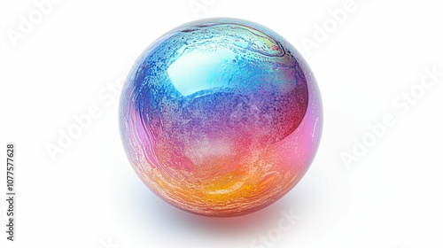 A Colorful Glass Sphere with Swirling Patterns