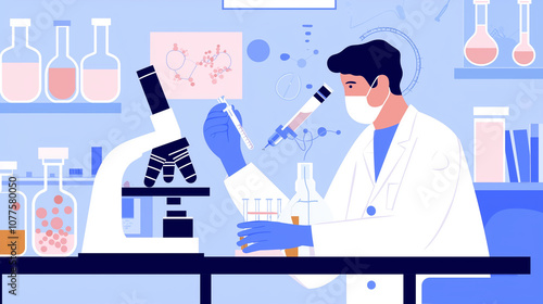 Laboratory Researcher Analyzing Samples with Advanced Equipment