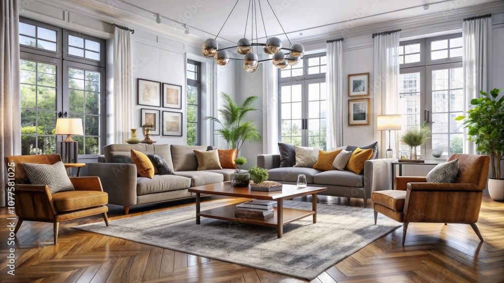 Obraz premium Transform your living room with diverse furniture styles, creating a unique space filled with designs that reflect your personality and enhance comfort.