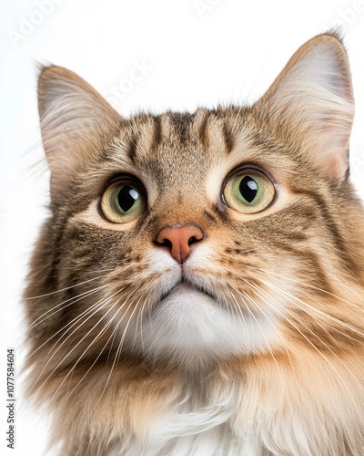 Majestic Maine Coon Cat Portrait with Fluffy Mane and Intense Gaze for Pet Lovers