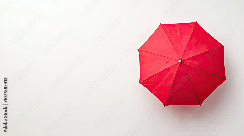 vibrant red umbrella against plain white background, showcasing its unique shape and color. This evokes sense of protection and warmth vibrant red umbrella against plain white background, showcasing its unique shape and color. This evokes sense of protection and warmth