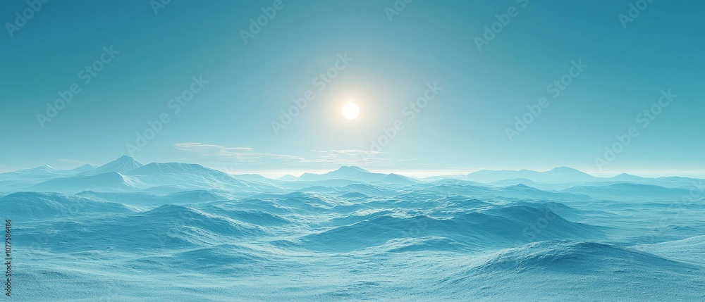 A serene landscape featuring rolling hills under a bright sun in a tranquil blue atmosphere. A serene landscape featuring rolling hills under a bright sun in a tranquil blue atmosphere.