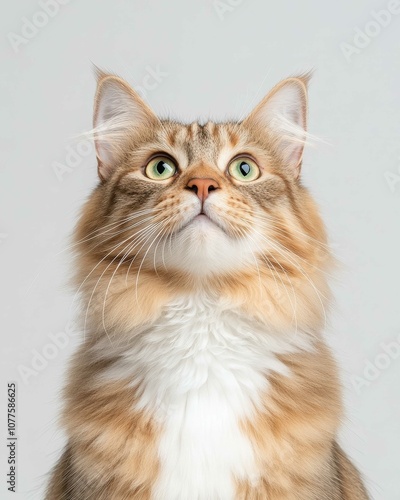 Majestic Maine Coon Cat Portrait with Fluffy Mane and Intense Gaze for Pet Lovers