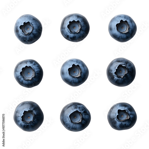 here are nine blueberries