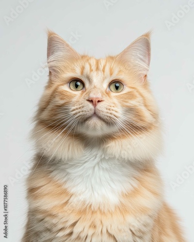 Majestic Maine Coon Cat Portrait with Fluffy Mane and Intense Gaze for Pet Lovers