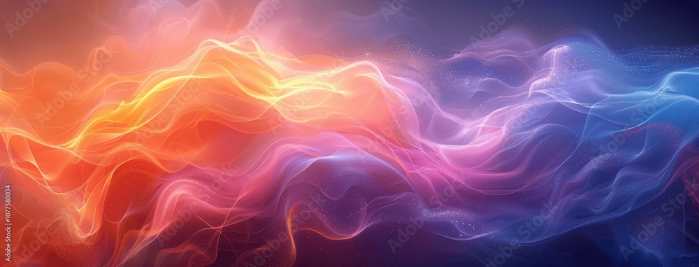 Obraz premium Vibrant Abstract Waves Multicolored Flowing Curves Creative Elegant Dynamic Background