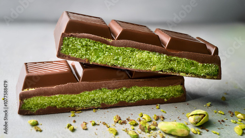 ドバイチョコ、ピスタチオペーストのチョコ