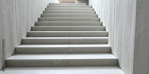 Modern stair step design made of reinforced concrete material for construction projects, construction project, contemporary