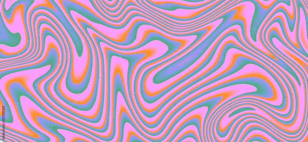 Cool Acid Vibrant Wavy Texture. Abstract Psychedelic Optical Illusion Pattern Background. Cool Acid Vibrant Wavy Texture. Abstract Psychedelic Optical Illusion Pattern Background.