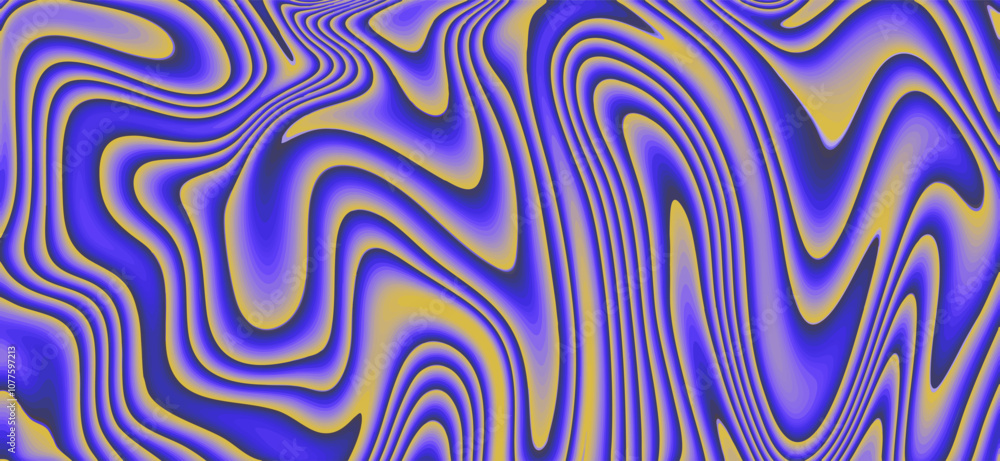 Obraz premium Cool Acid Vibrant Wavy Texture. Abstract Psychedelic Optical Illusion Pattern Background.