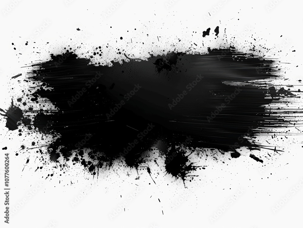 Abstract Grunge Black Ink Brush Stroke Vector Background with Space for Text Abstract Grunge Black Ink Brush Stroke Vector Background with Space for Text