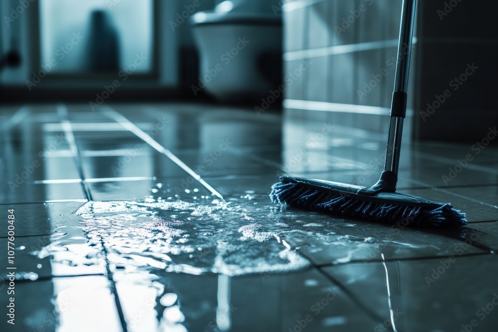 mop cleaning floor with soap suds. mop cleaning floor with soap suds.