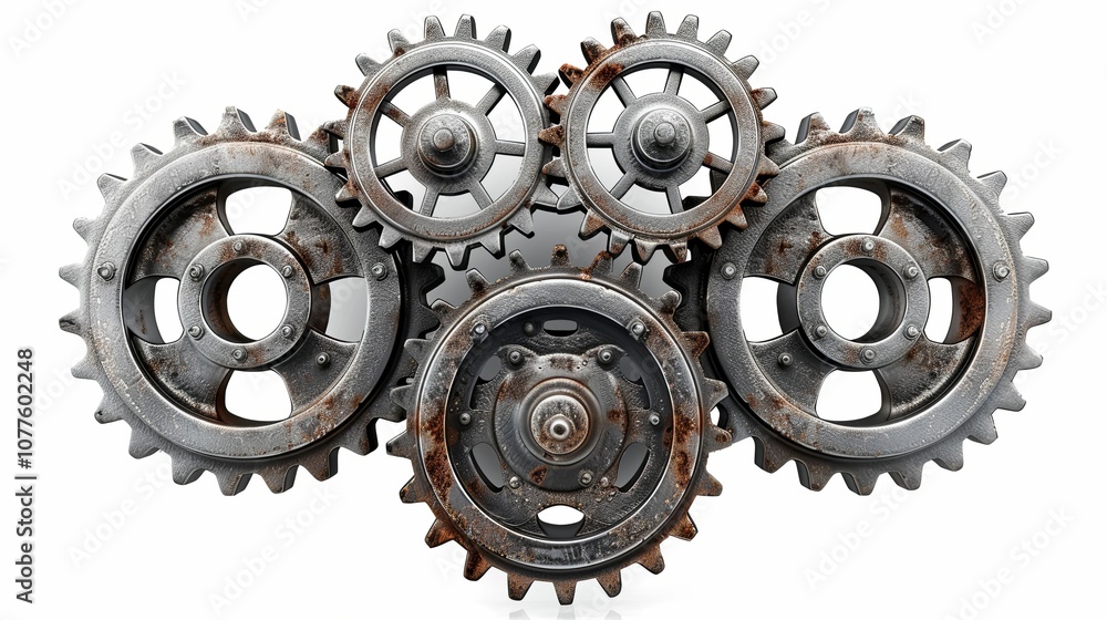 Interlocking Metal Gears with Rust and Wear Interlocking Metal Gears with Rust and Wear