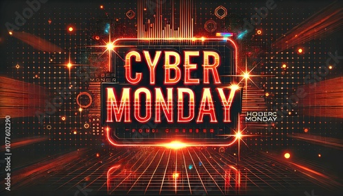  "Bright, cyber-inspired designs that capture the futuristic energy of Cyber Monday in vibrant, eye-catching artwork."