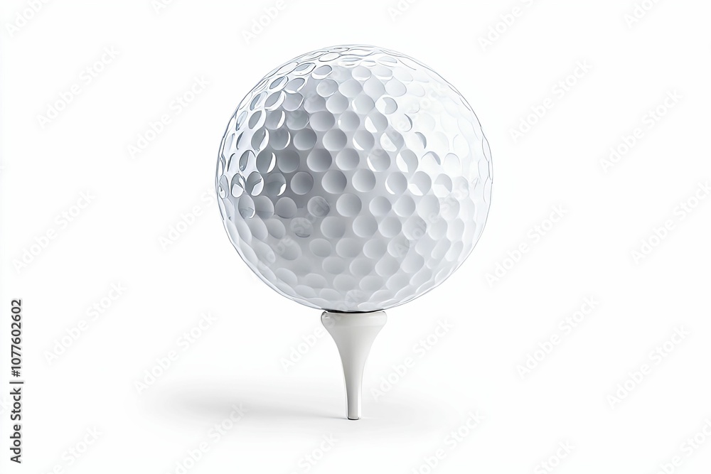 A White Golf Ball Resting on a Tee A White Golf Ball Resting on a Tee