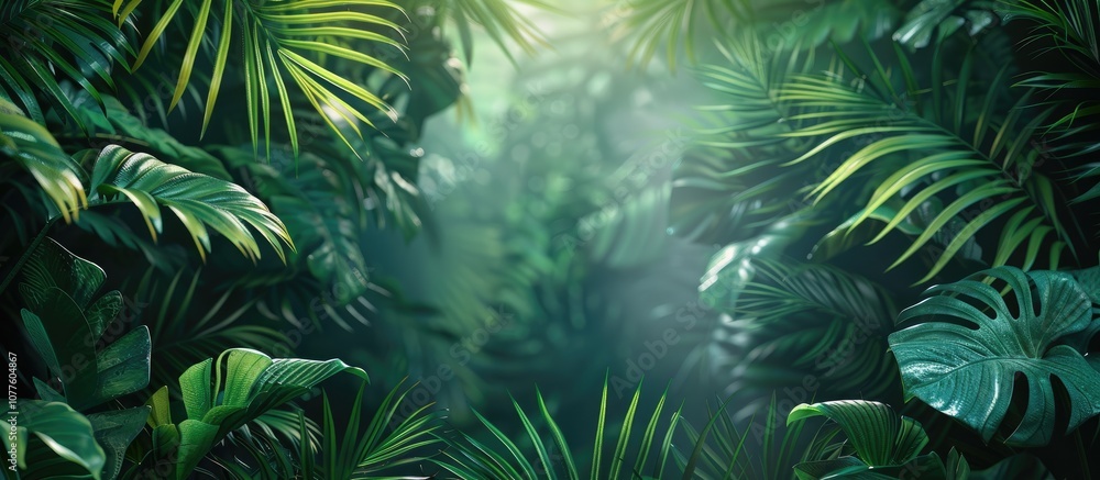 Fototapeta premium Tropical Jungle Canopy - Lush Green Foliage
