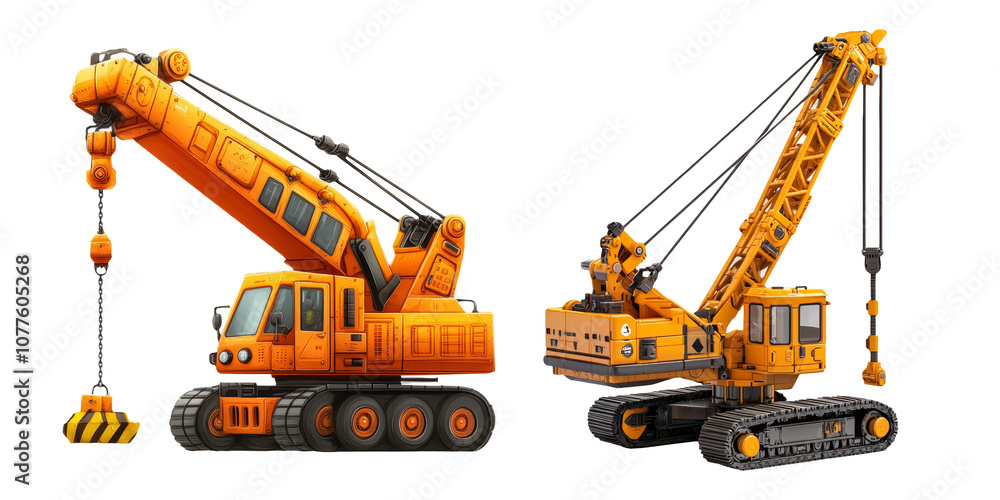 Bright Orange Crane with Transparent Background Bright Orange Crane with Transparent Background