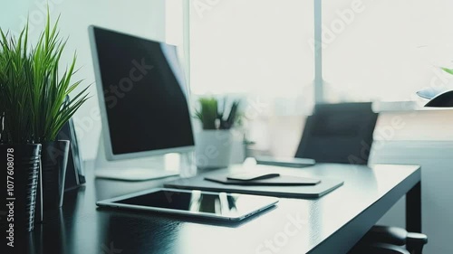 Wallpaper Mural Modern Office Desk with Organized Workspace Torontodigital.ca