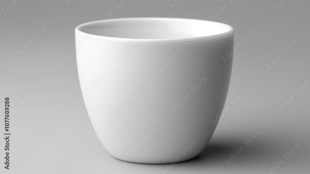 A simple 3D model of a plain white coffee cup with no handle, placed on a white background. The cup has smooth curves and minimal shadows. A simple 3D model of a plain white coffee cup with no handle, placed on a white background. The cup has smooth curves and minimal shadows.