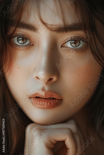 Wallpaper Mural Elegant Close-up Portrait of a Beautiful Asian Woman Torontodigital.ca