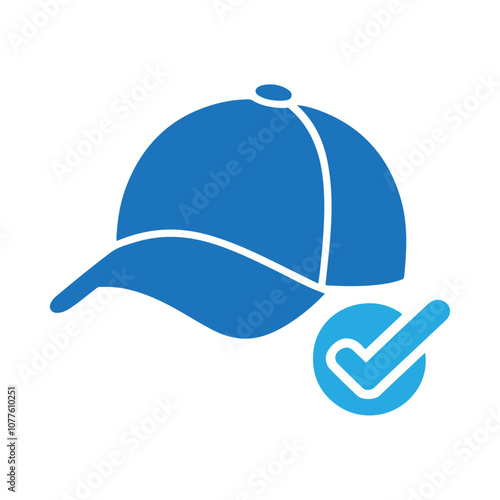 Achievement success cap with checkmark vector icon design