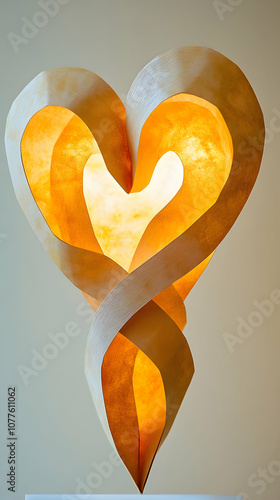 Golden Interlocked Hearts in Papercraft Design photo