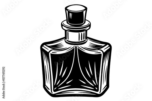 bottle with perfumery on the vector art illustration
