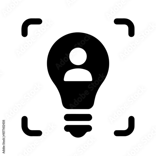 Bulb with an avatar for creative idea vector icon design