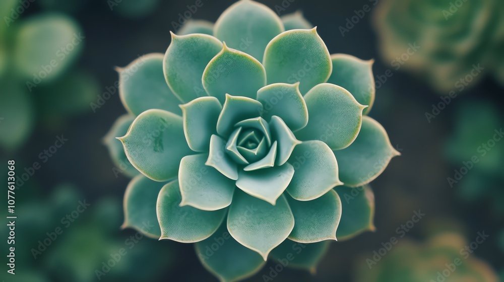 A vibrant succulent plant viewed from above, showcasing its intricate layers and soothing green hues. A vibrant succulent plant viewed from above, showcasing its intricate layers and soothing green hues.